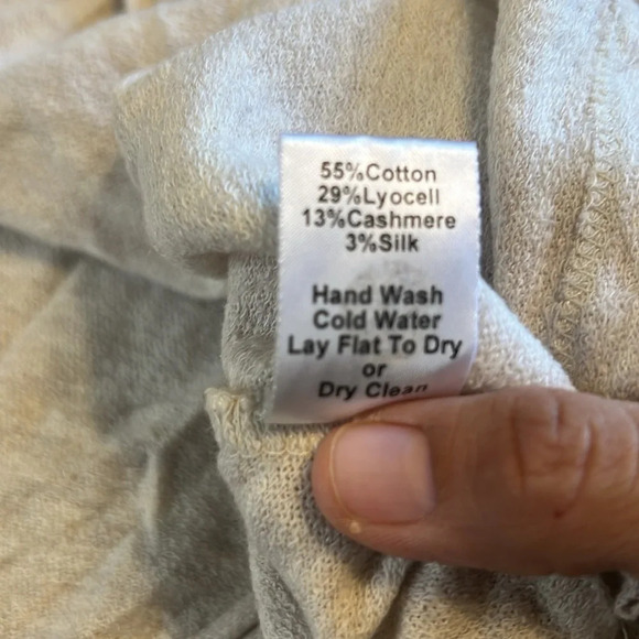 Wilt Lagenlook Boxy Long Sleeve Top Distressed Cream Cotton Cashmere Silk M - Picture 9 of 11